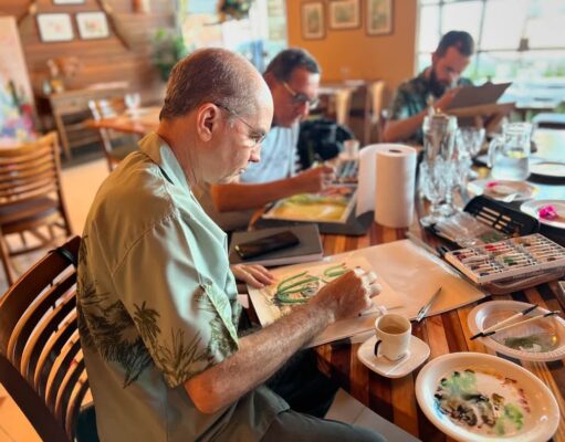 Artistas realizam pinturas ao vivo no Canoa dos Camarões